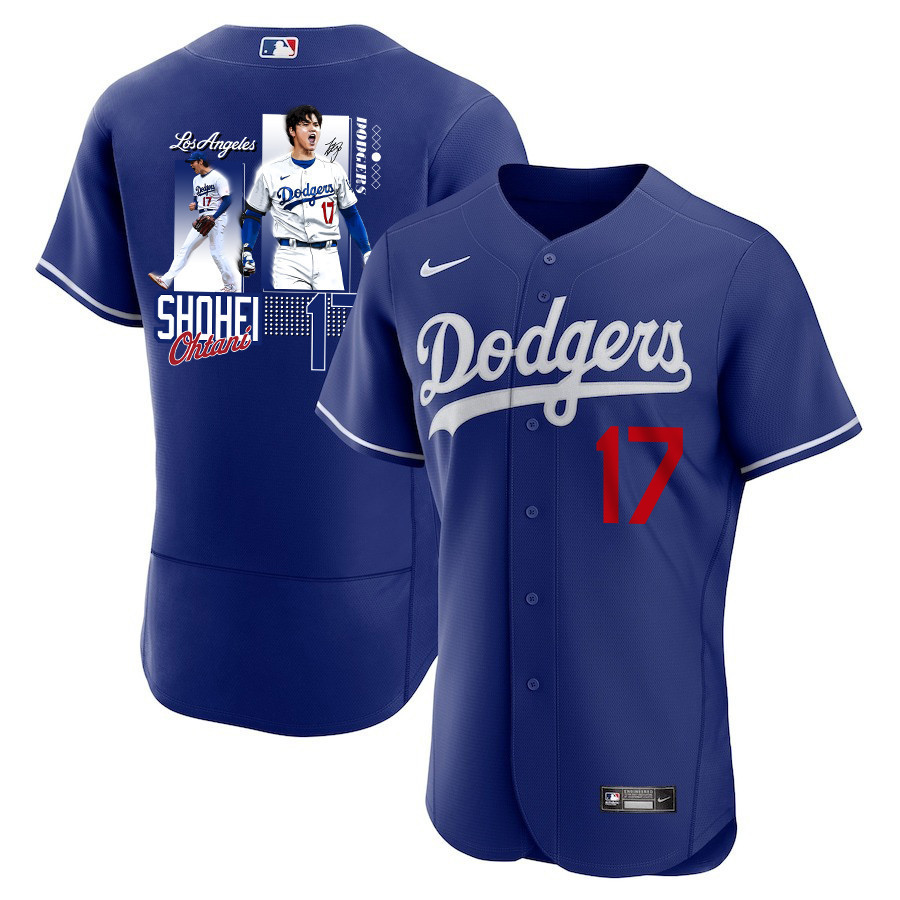 Shohei Ohtani 17 Los Angeles Dodgers Signed Welcome To The Sho 2023 Alternate ELITE Men Baseball Jersey - Royal 
