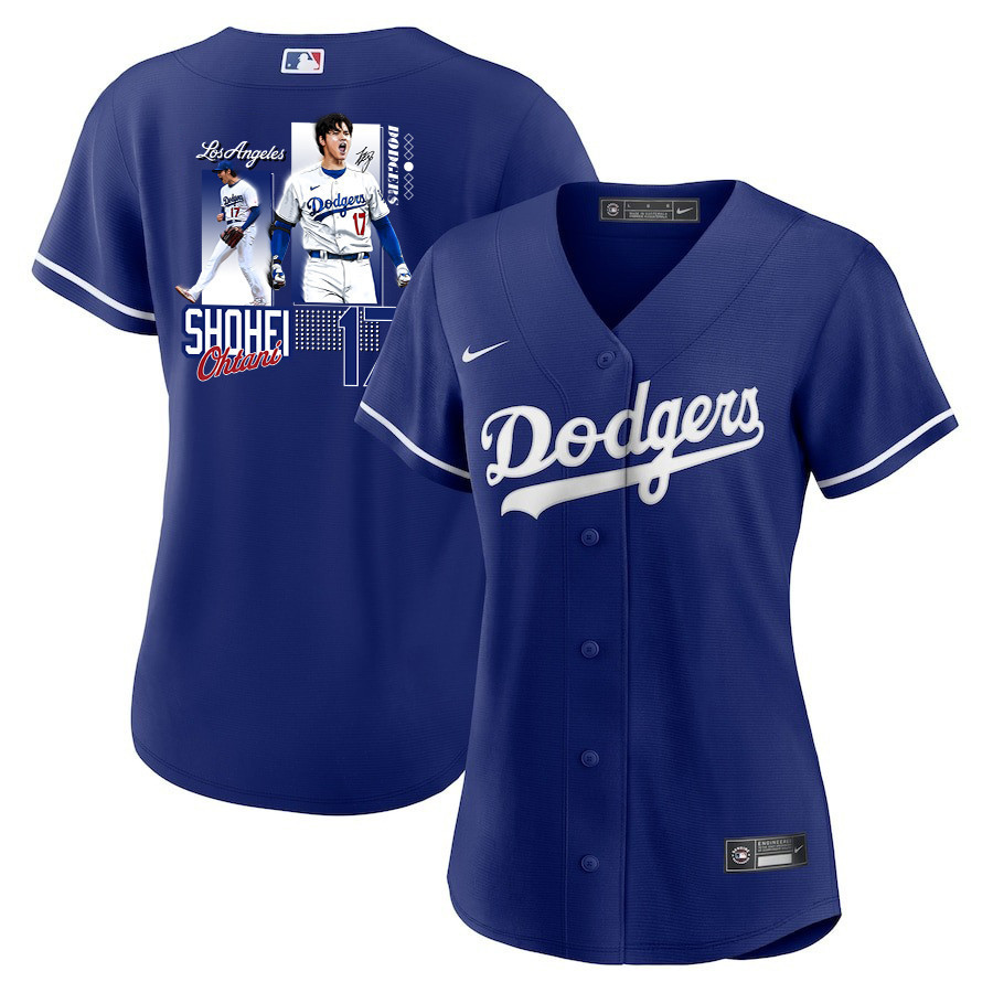 Shohei Ohtani 17 Los Angeles Dodgers Signed Welcome To The Sho Alternate Women Baseball Jersey - Royal 
