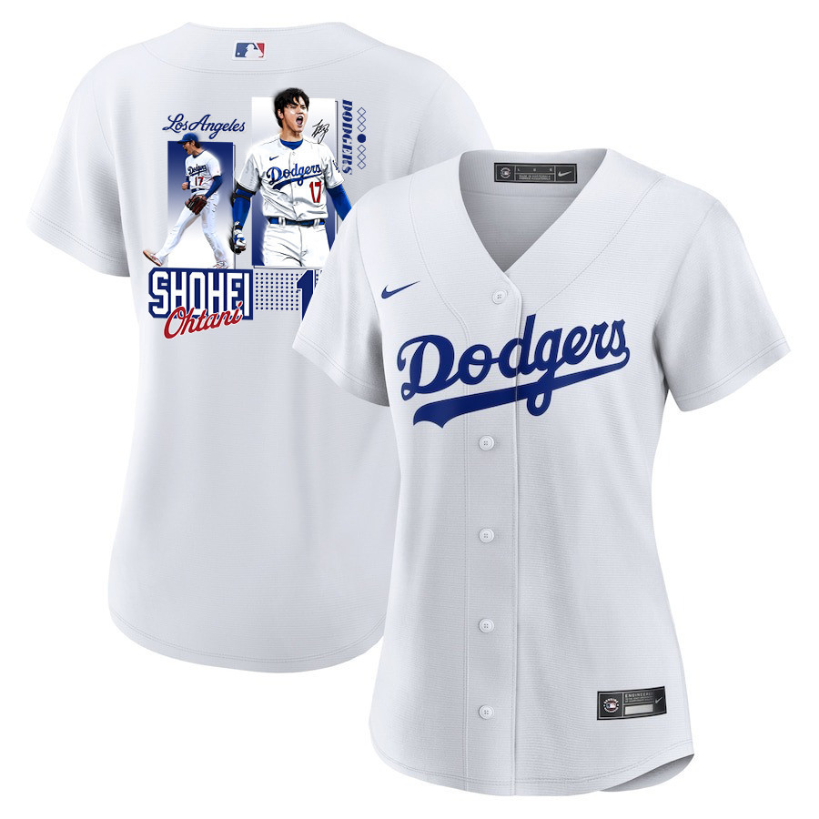 Shohei Ohtani 17 Los Angeles Dodgers Signed Welcome To The Sho Home Women Baseball Jersey - White 