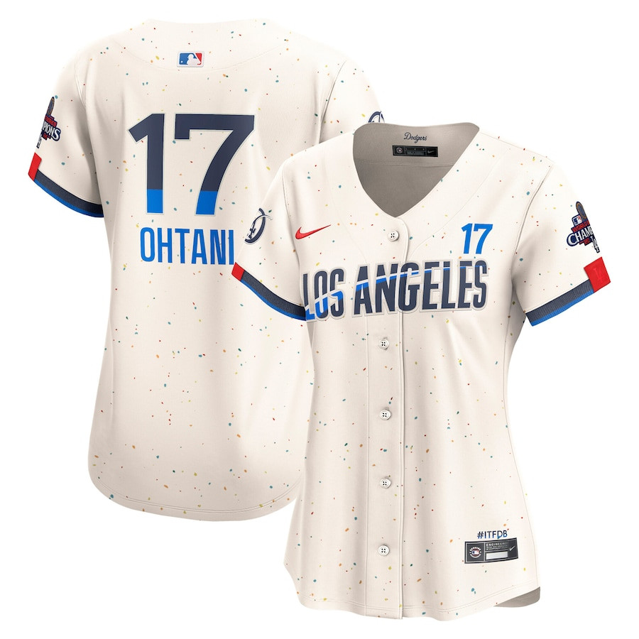 Shohei Ohtani 17 Los Angeles Dodgers Women's 2024 World Series Champions City Connect Limited Player Baseball Jersey - Cream 