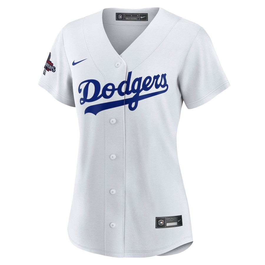 Alternative view of Shohei Ohtani 17 Los Angeles Dodgers Women's 2024 World Series Champions Home Japanese Characters Player Baseball Jersey - White 