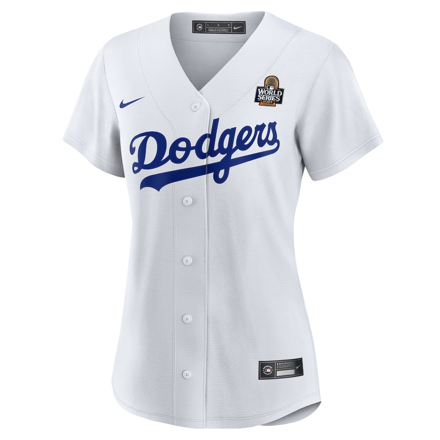 Alternative view of Shohei Ohtani 17 Los Angeles Dodgers Women's 2024 World Series Home Baseball Jersey - White 