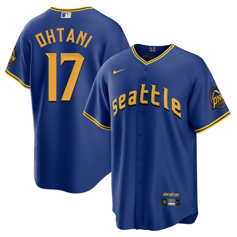 Shohei Ohtani 17 Seattle Mariners 2023 City Connect Game Baseball Jersey - Royal 