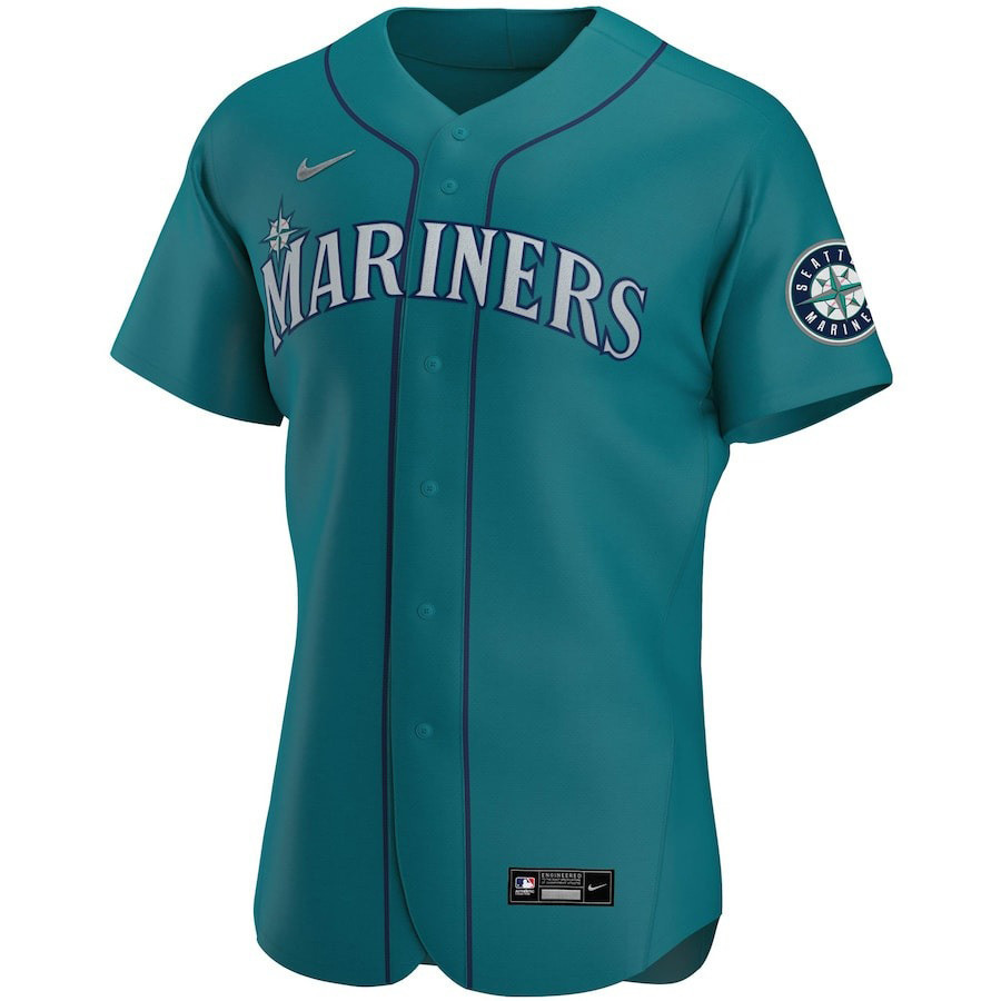 Alternative view of Shohei Ohtani 17 Seattle Mariners Men Alternate Elite Baseball Jersey - Aqua 