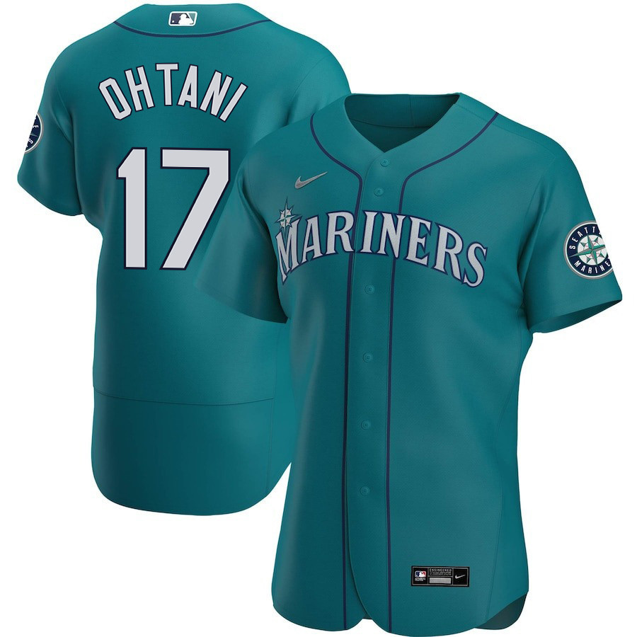 Shohei Ohtani 17 Seattle Mariners Men Alternate Elite Baseball Jersey - Aqua 