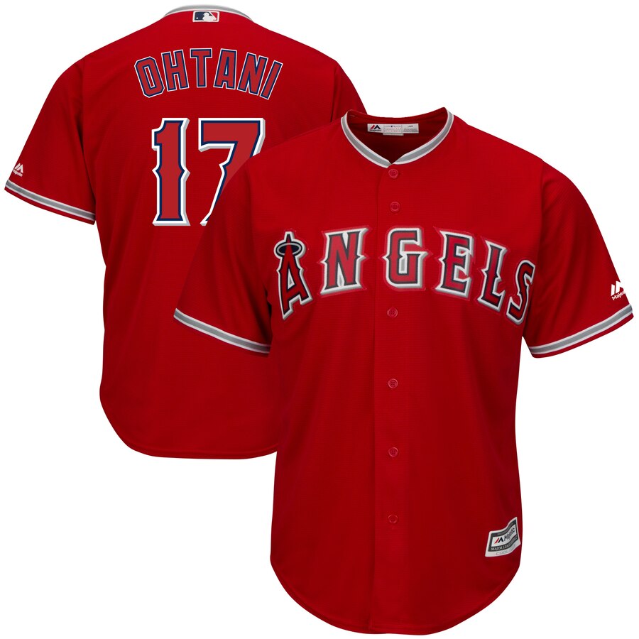 Shohei Ohtani Los Angeles Angels Majestic Alternate Official Cool Base Replica Player Baseball Jersey - Scarlet