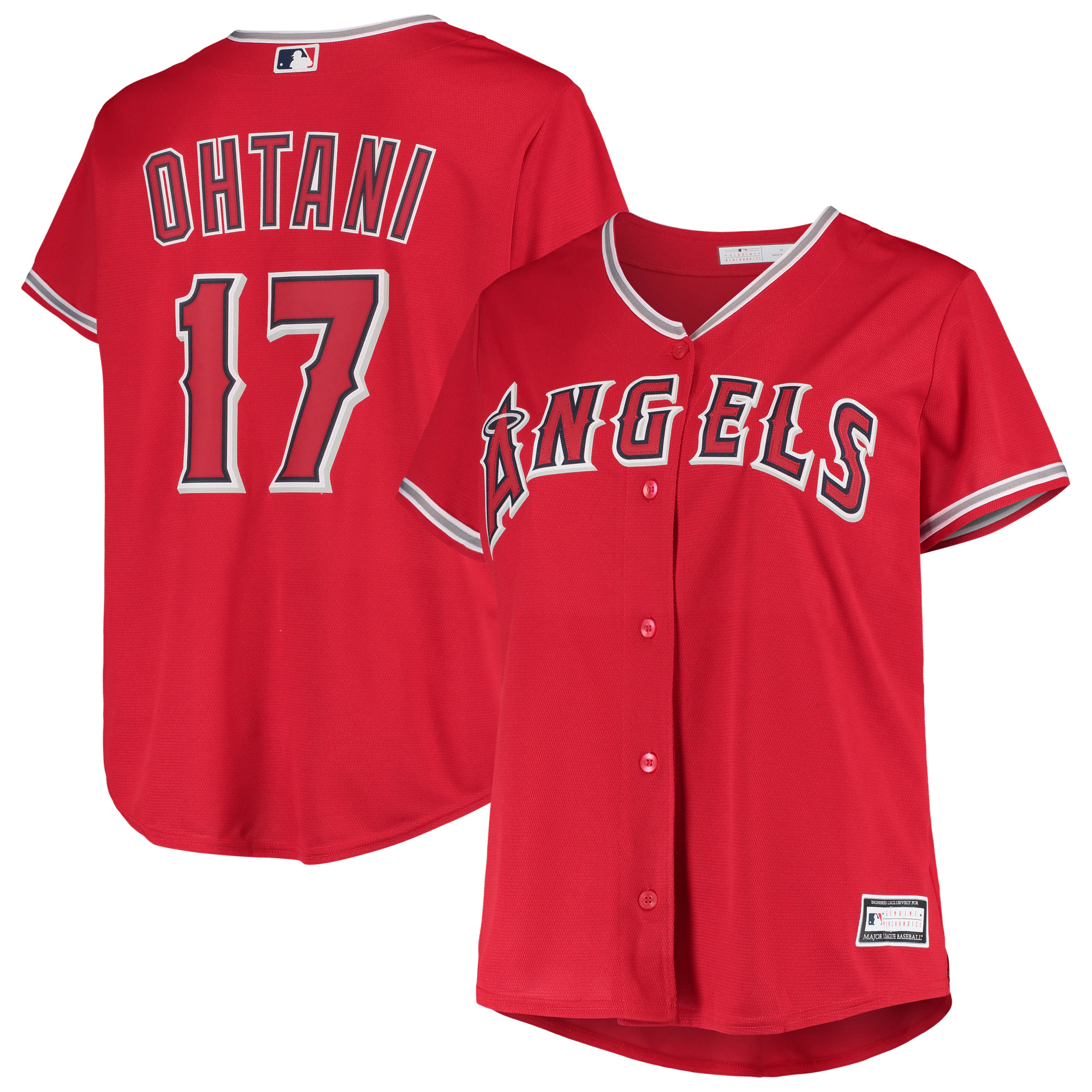 Shohei Ohtani Los Angeles Angels Women's Plus Size Replica Player Baseball Jersey - Red