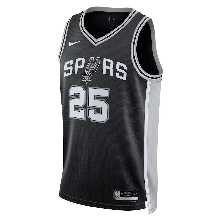 Alternative view of Sidy Cissoko 25 San Antonio Spurs Unisex Swingman Jersey - Icon Edition - Black - JS879 