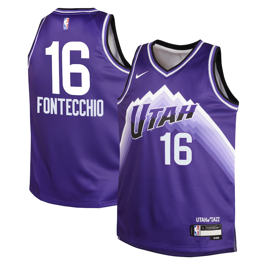 Simone Fontecchio 16 Utah Jazz 2023/24 City Edition Swingman YOUTH Hockey Jersey - Purple - JS788 