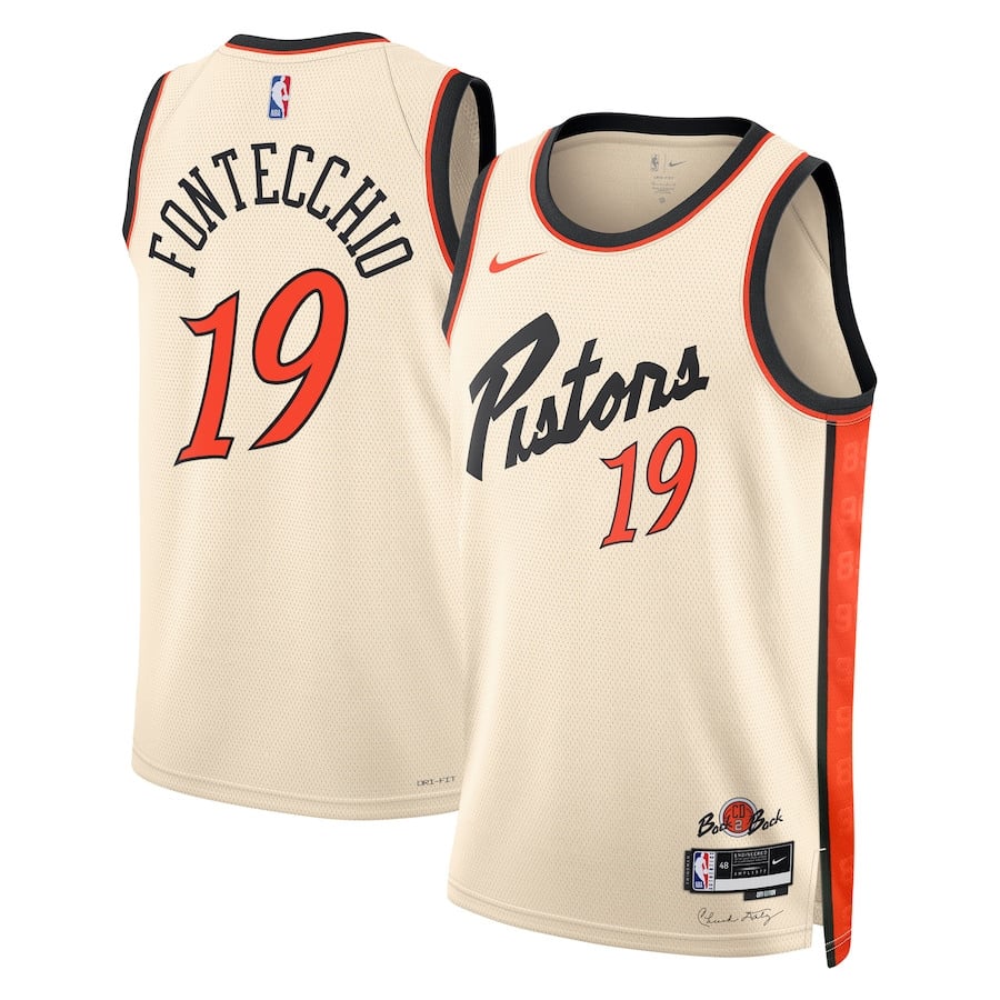 Simone Fontecchio 19 Detroit Pistons Unisex 2024/25 Swingman Player Basketball Jersey - City Edition - Cream - JS159 