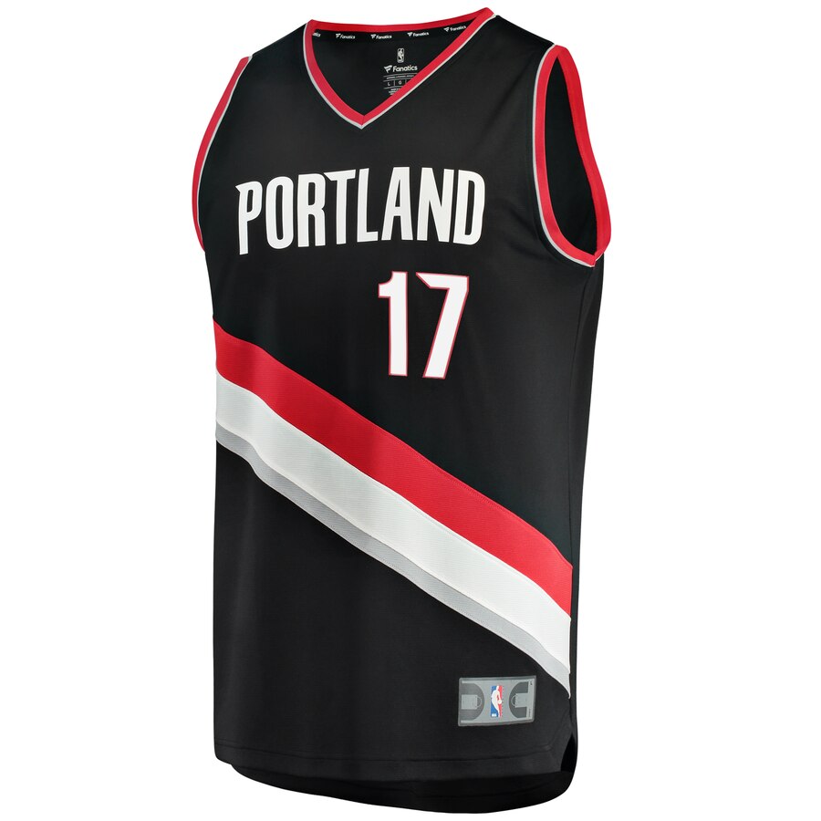 Alternative view of Skal Labissiere Portland Trail Blazers Fanatics Branded Fast Break Replica Basketball Jersey Black - Icon Edition