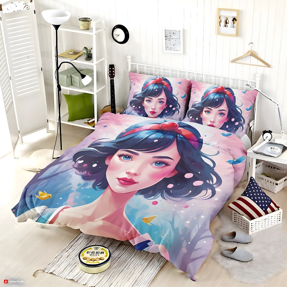 Snow White And The Seven Dwarfs Movie Themed Bedding Set - Custom Bedding Set