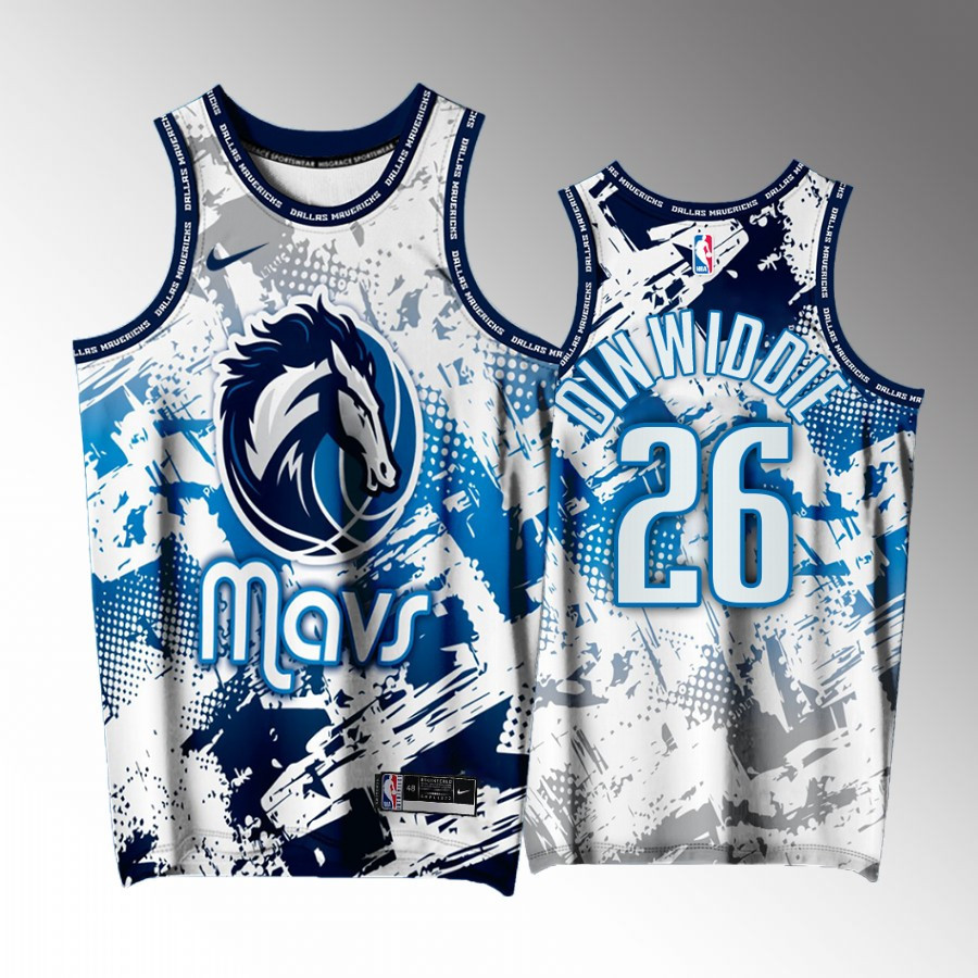 Spencer Dinwiddie 26 Dallas Mavericks White Printing Men Basketball Jersey Splash City Exclusive Edition - JS895 