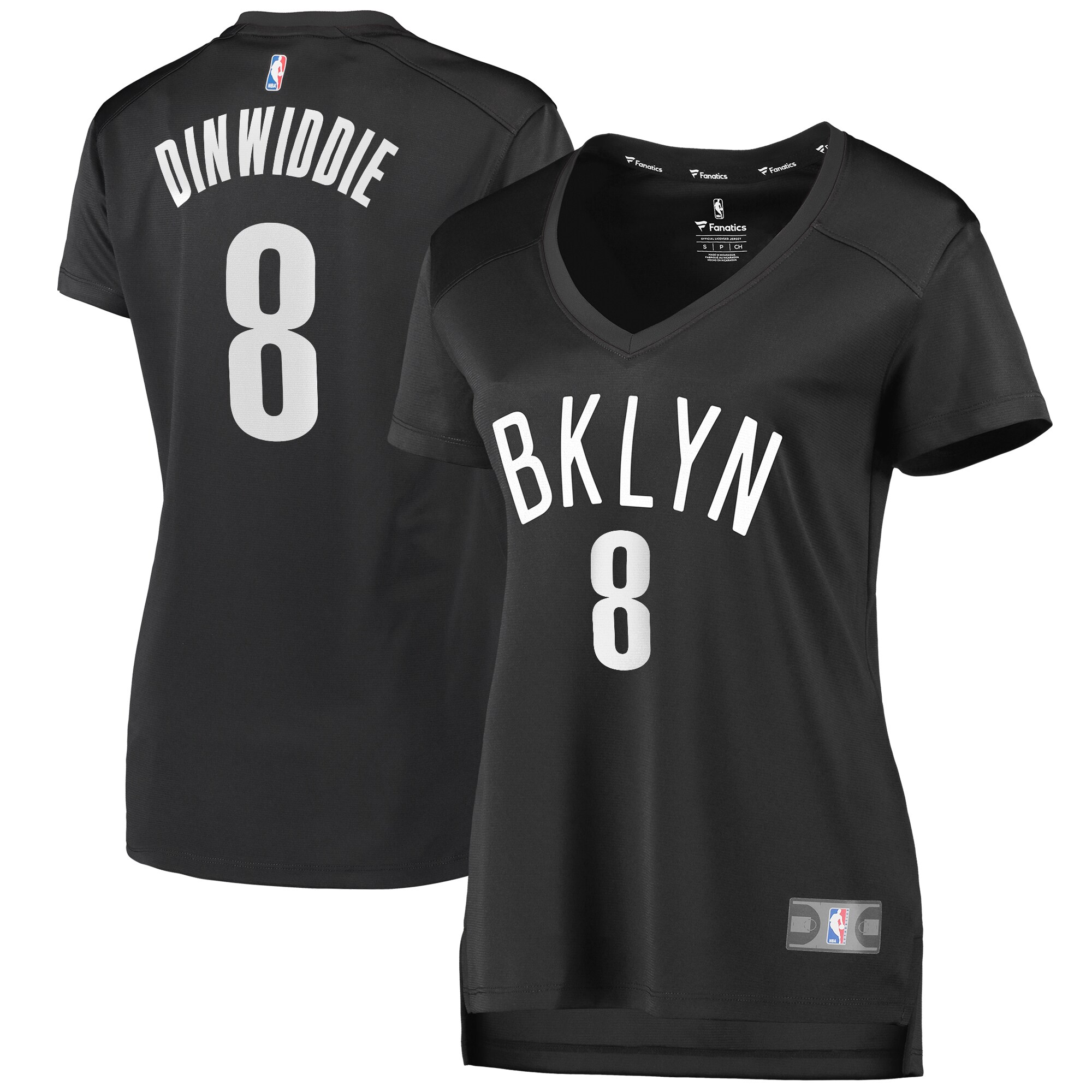 Alternative view of Spencer Dinwiddie Brooklyn Nets Fanatics Branded Women's Fast Break Player Basketball Jersey - Statement Edition - Charcoal