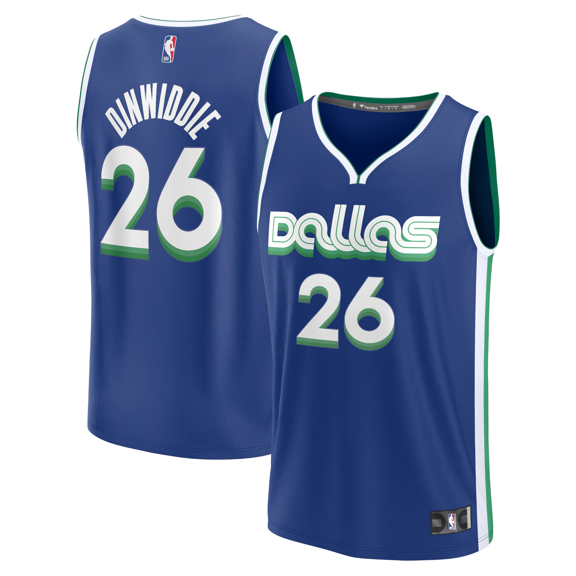 Spencer Dinwiddie Dallas Mavericks Fanatics Branded 2022/23 Fastbreak Basketball Jersey - City Edition - Blue