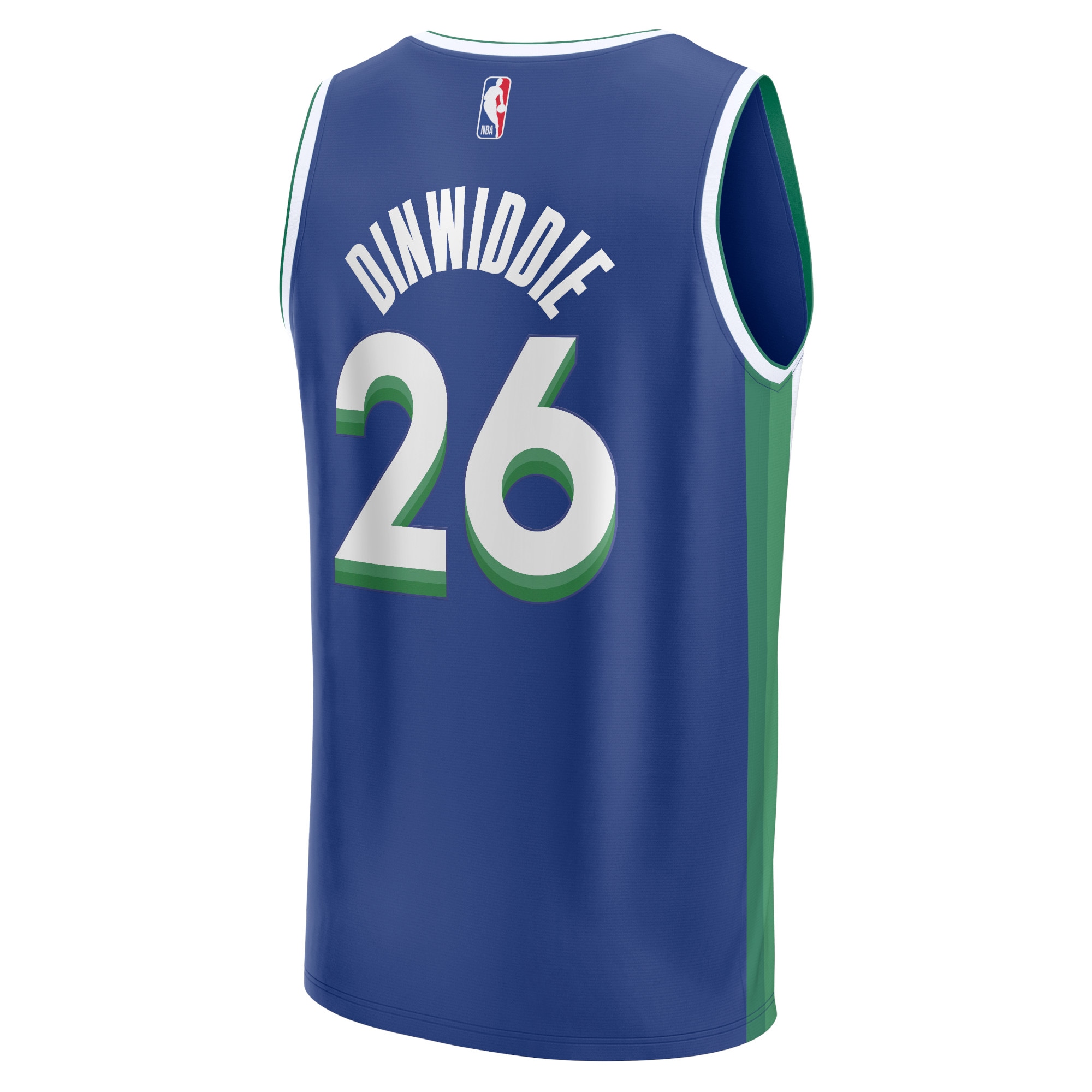 Alternative view of Spencer Dinwiddie Dallas Mavericks Fanatics Fastbreak Basketball Jersey - City Edition - Blue