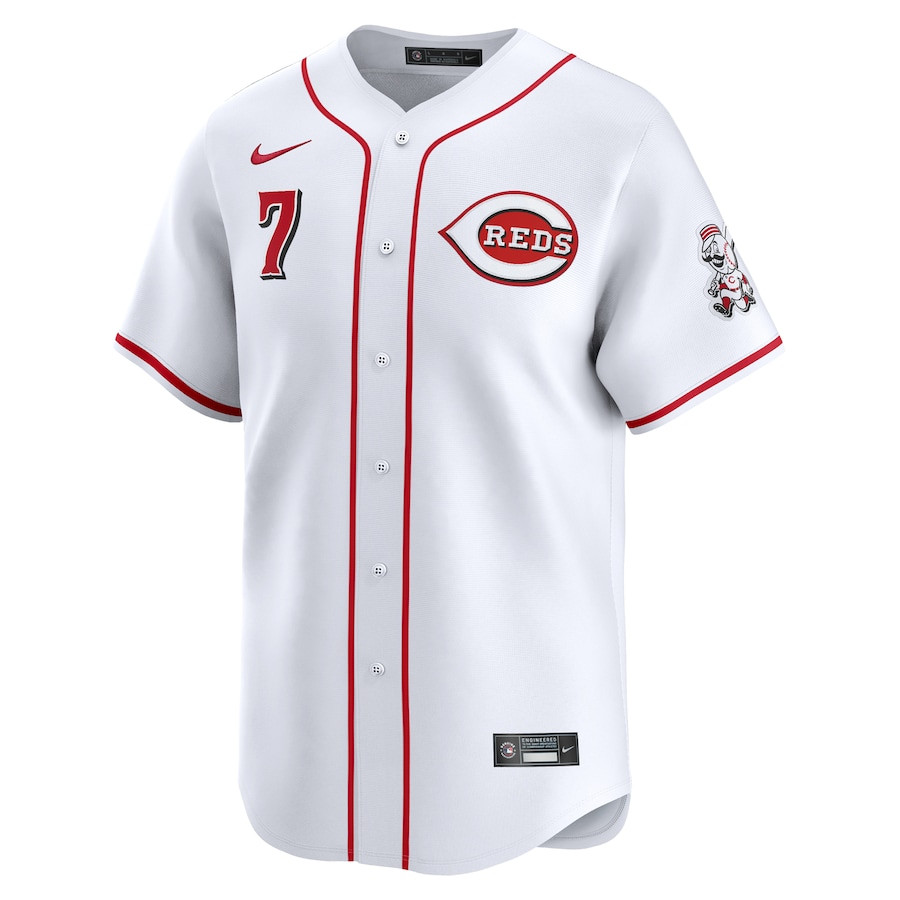 Alternative view of Spencer Steer 7 Cincinnati Reds Home Limited Men Baseball Jersey - White