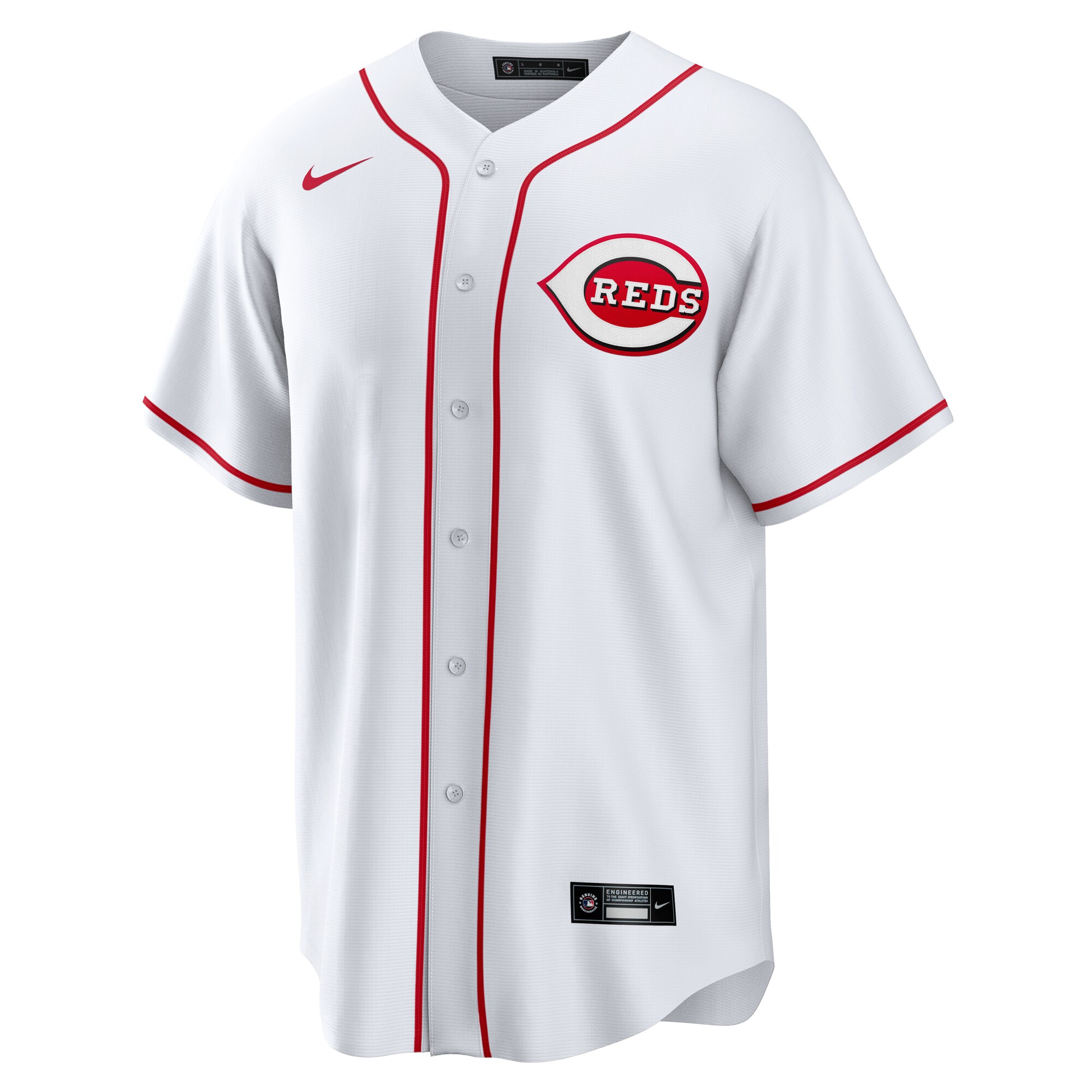 Alternative view of Spencer Steer Cincinnati Reds Home Replica Baseball Jersey - White
