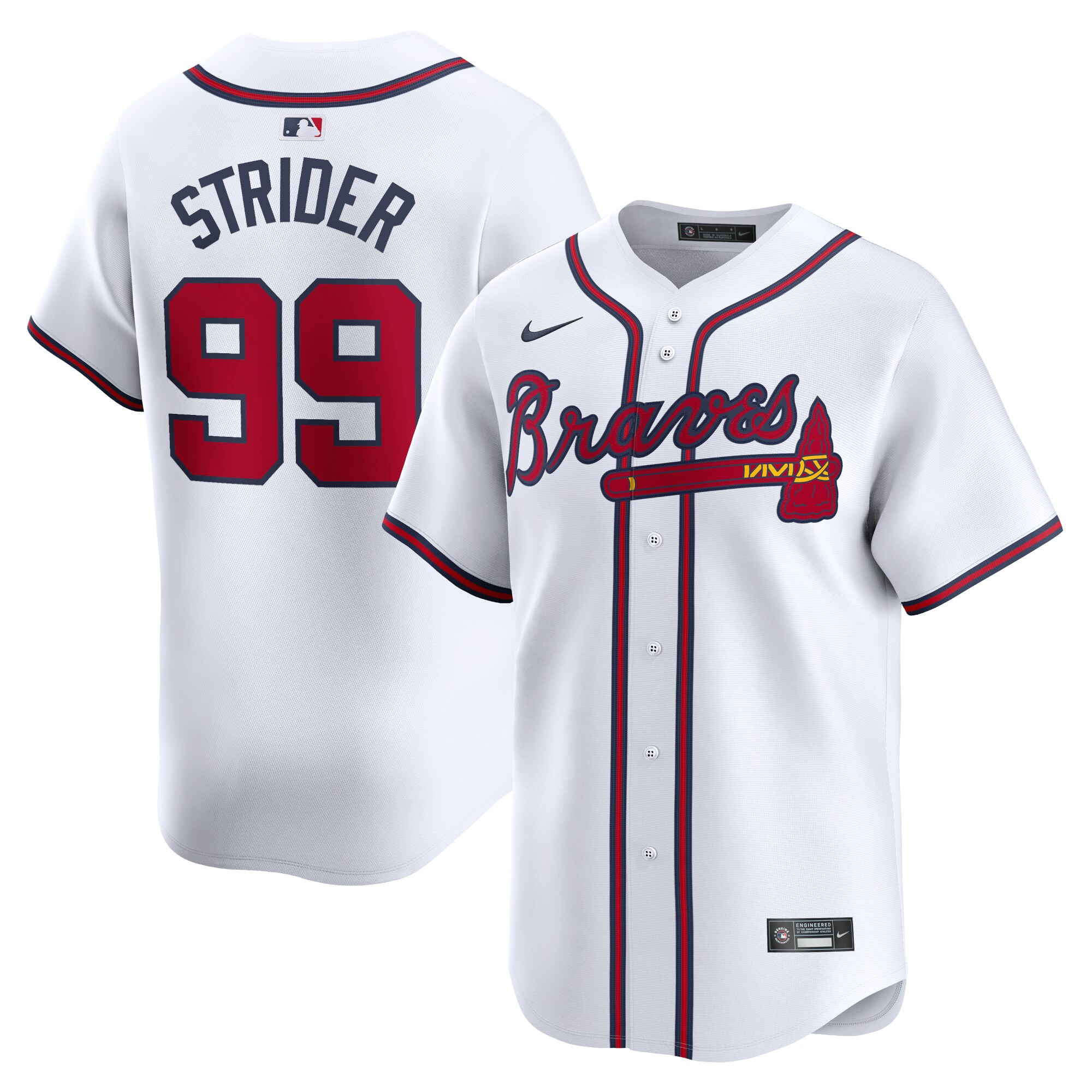 Spencer Strider Atlanta Braves Home Limited Player Baseball Jersey - White