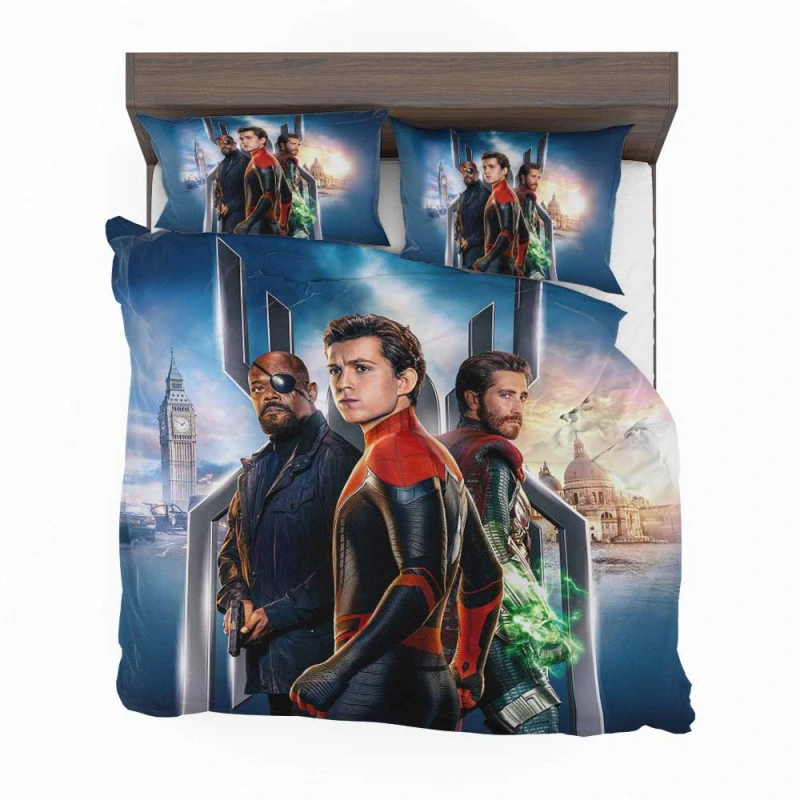 Alternative view of Spider-Man Far From Home Movie Mysterio Nick Fury Bedding Set - Custom Bedding Set