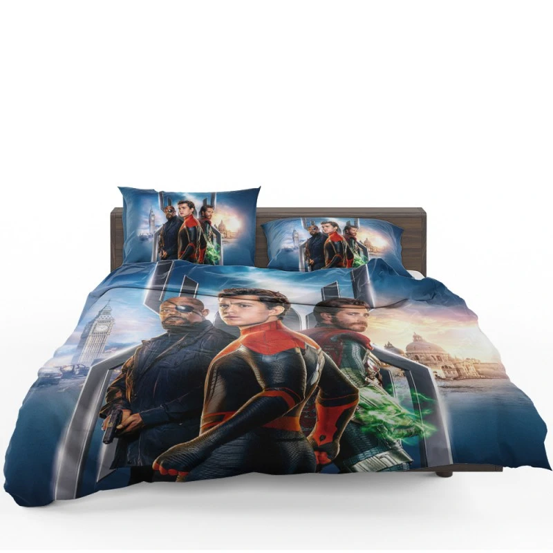 Spider-Man Far From Home Movie Mysterio Nick Fury Bedding Set - Custom Bedding Set