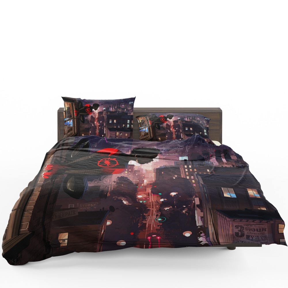 Spider-Man Into The Spider-Verse Movie Marvel Comics Miles Morales Bedding Set - Custom Bedding Set