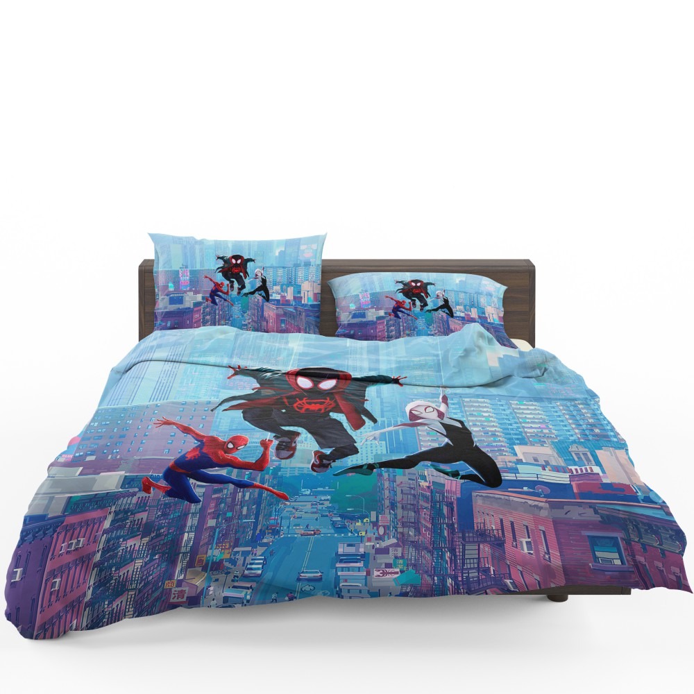 Spider-Man Into The Spider-Verse Movie Miles Morales Spider-Gwen Bedding Set - Custom Bedding Set