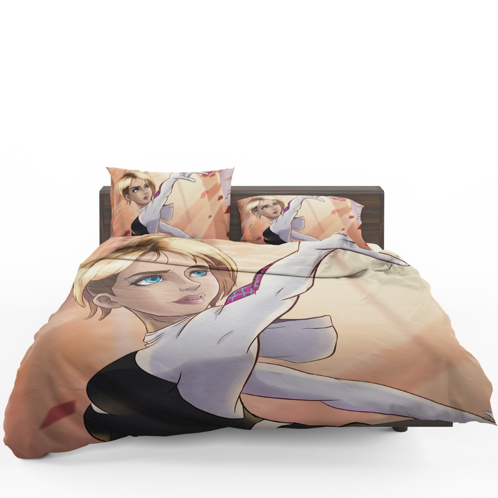 Spider-Man Into The Spider-Verse Movie Spider-Gwen Bedding Set - Custom Bedding Set