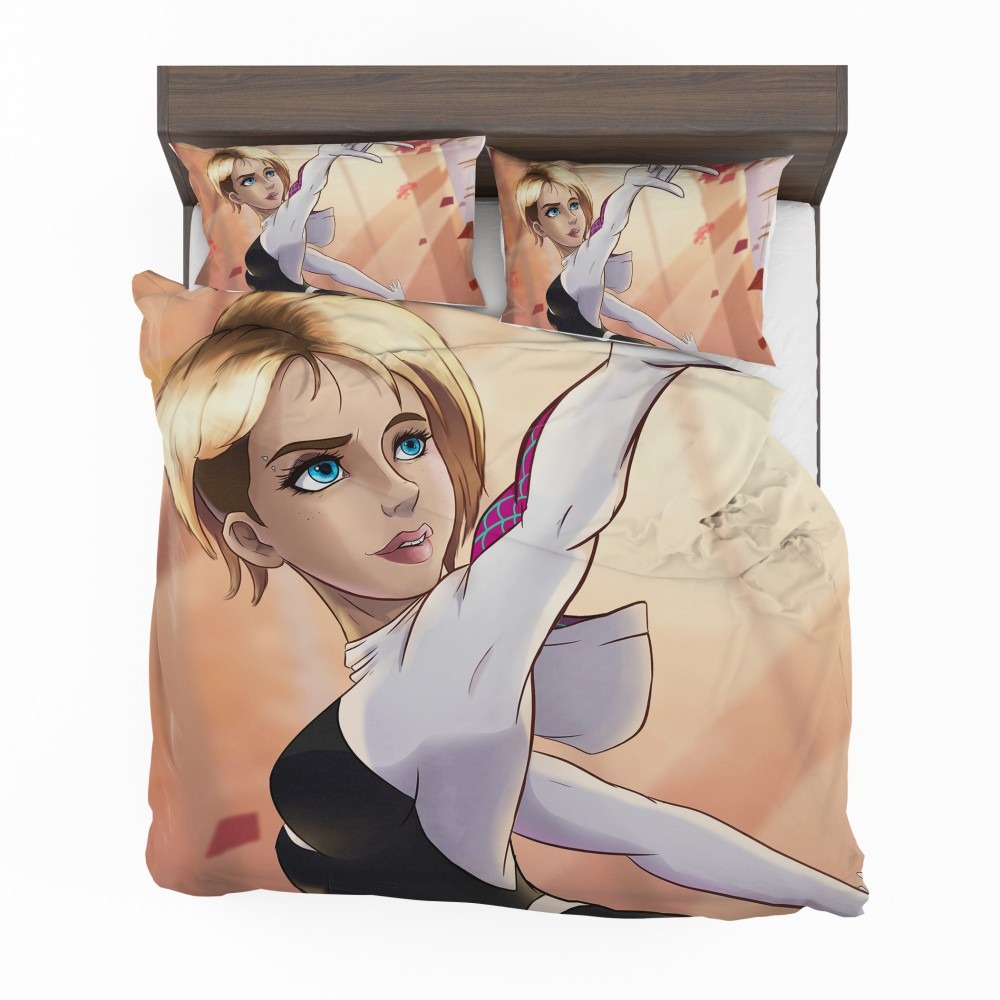 Alternative view of Spider-Man Into The Spider-Verse Movie Spider-Gwen Bedding Set - Custom Bedding Set