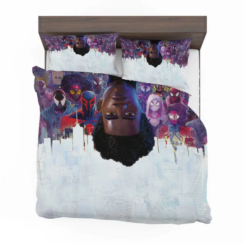 Alternative view of SpiderMan Across The Spider Verse Marvel Bedding Set - Custom Bedding Set