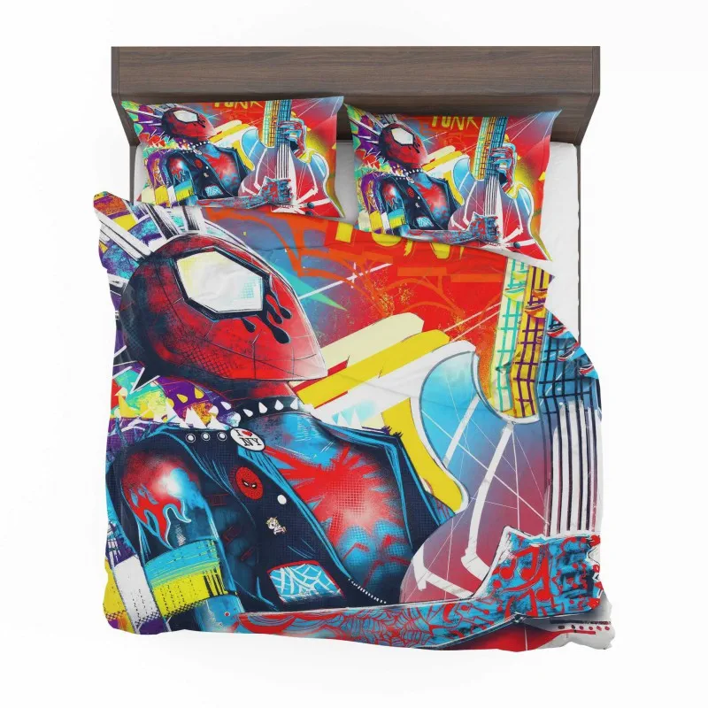 Alternative view of SpiderPunk Rocking Hero Bedding Set - Custom Bedding Set