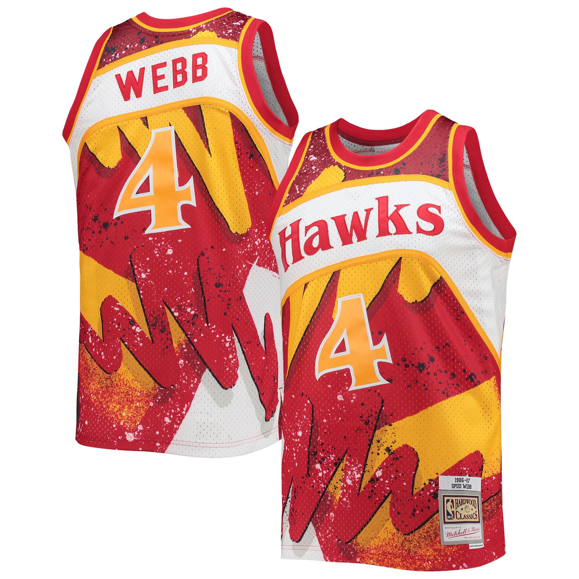 Spud Webb Atlanta Hawks Mitchell & Ness Hardwood Classics 1986/87 Hyper Hoops Swingman Basketball Jersey - Red
