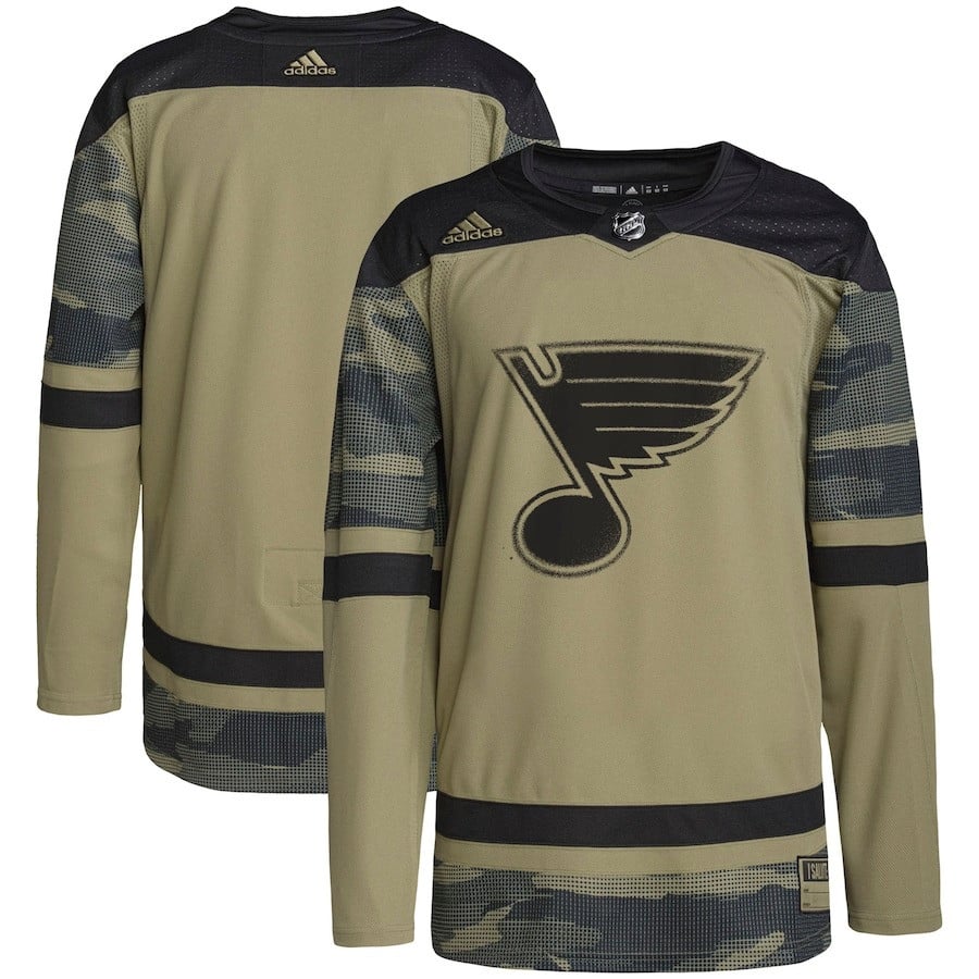 St. Louis Blues Military Appreciation Team Practice Men Hockey Jersey - Camo - JS476 