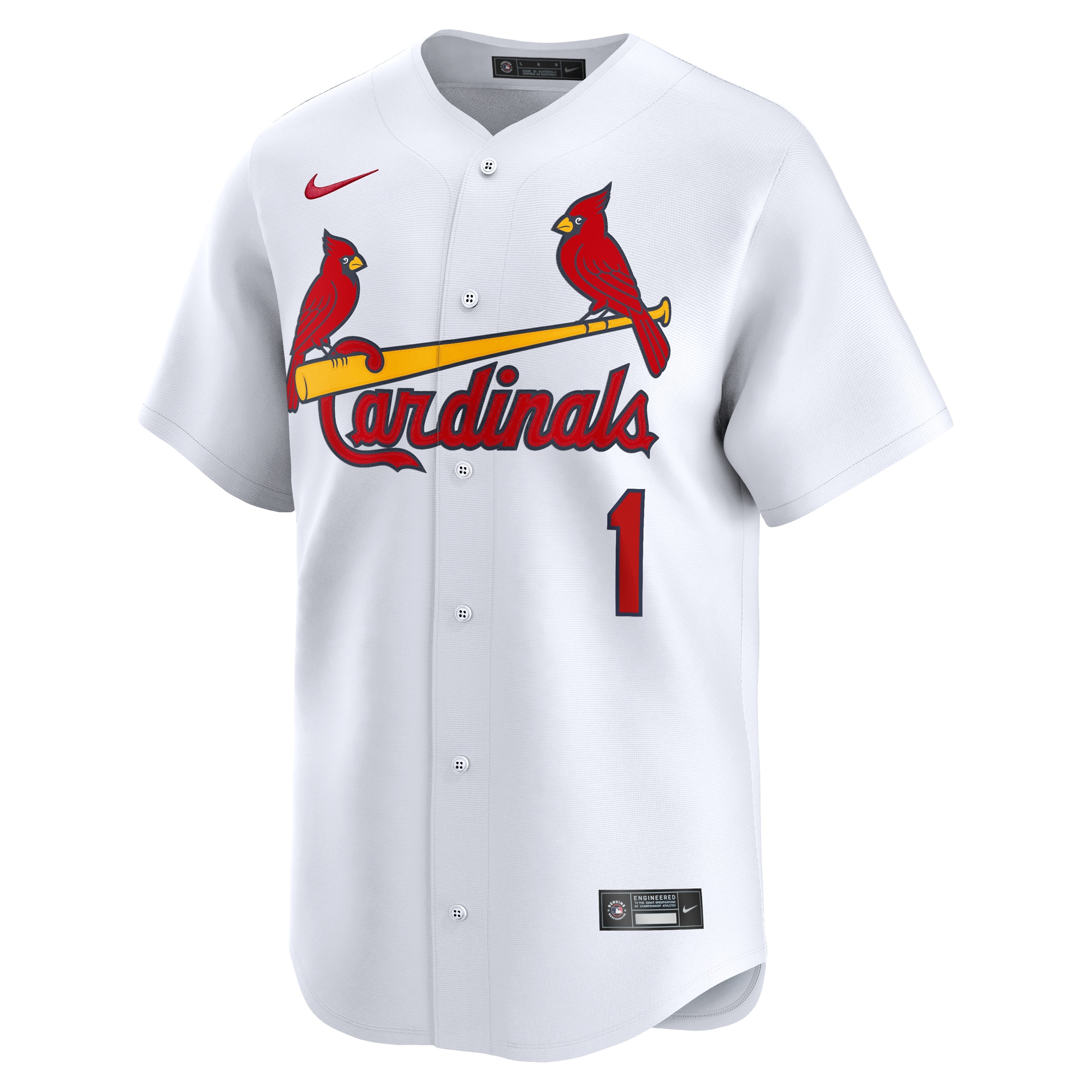 Alternative view of St. Louis Cardinals #1 Dad Home Limited Baseball Jersey - White
