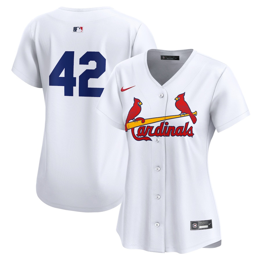 St. Louis Cardinals 2024 Jackie Robinson Day Home Limited Women Baseball Jersey - White 