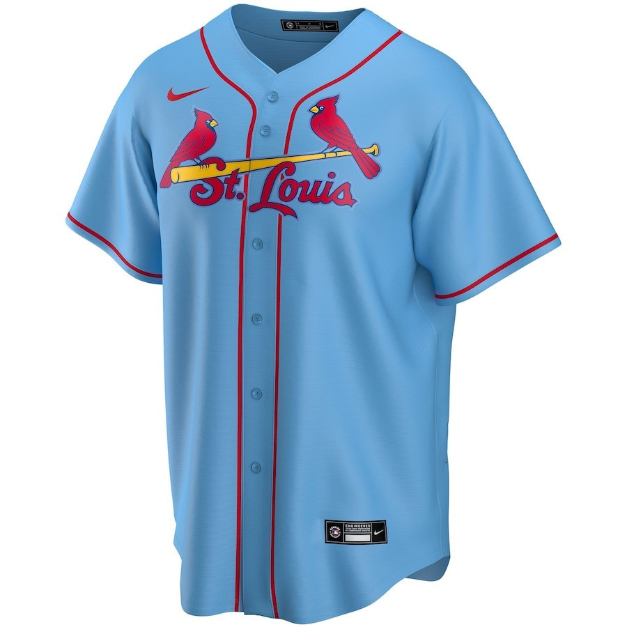 Alternative view of St. Louis Cardinals Alternate Custom Men Baseball Jersey - Light Blue 