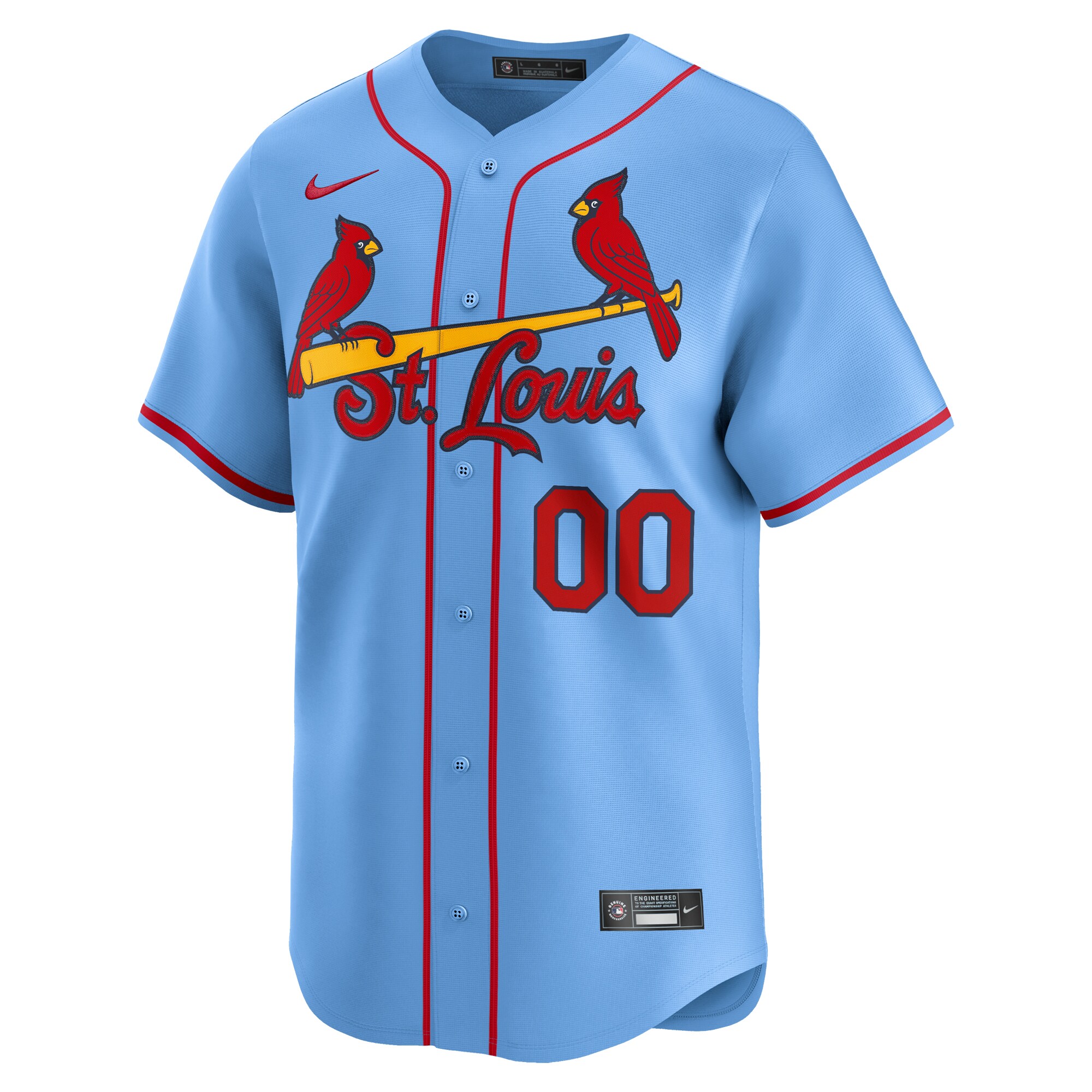 Alternative view of St. Louis Cardinals Alternate Limited Custom Baseball JerseyÃƒâ€šÃ‚Â ÃƒÂ¢Ã¢â€šÂ¬Ã¢â‚¬Å“ Light Blue