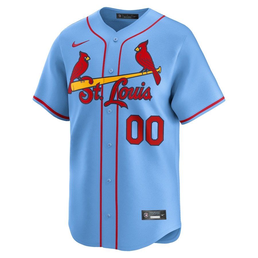 Alternative view of St. Louis Cardinals Alternate Limited Custom Men Baseball Jersey - Light Blue 