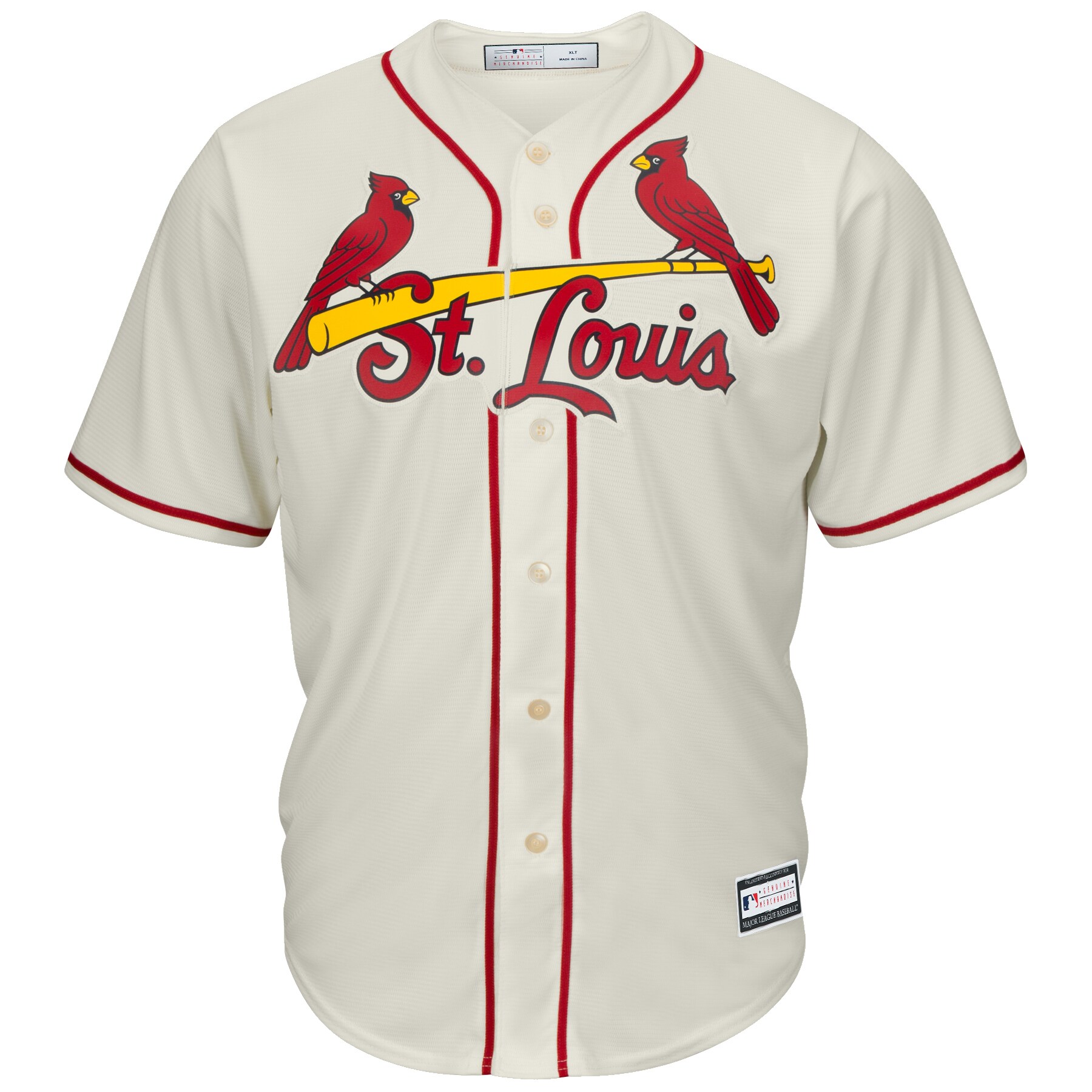 Alternative view of St. Louis Cardinals Big & Tall Replica Team Baseball Jersey - Cream
