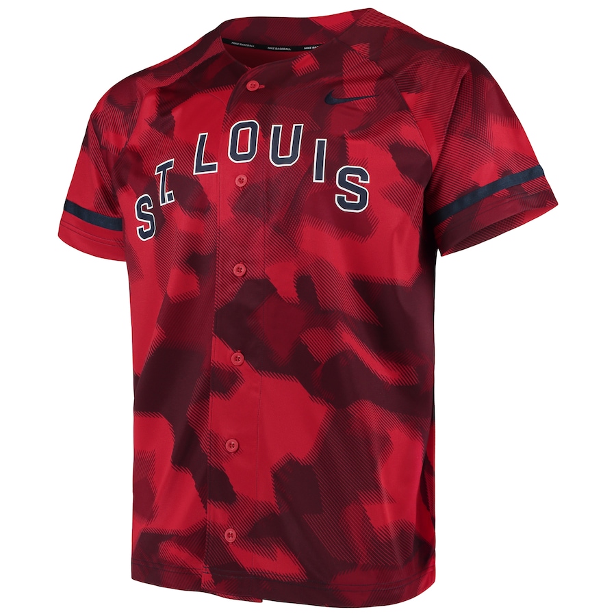 Alternative view of St. Louis Cardinals Camo Baseball Jersey – Red