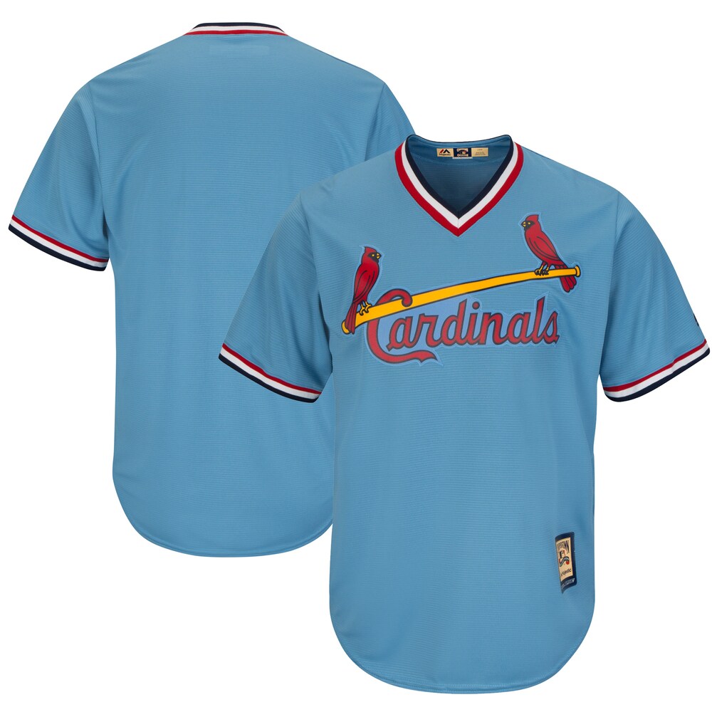 St. Louis Cardinals Majestic Cooperstown Cool Base Team Baseball Jersey - Light Blue