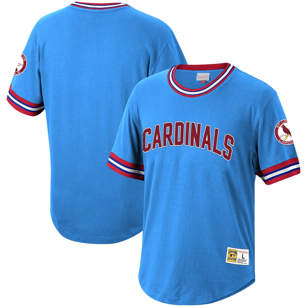 St. Louis Cardinals Mitchell & Ness Cooperstown Collection Wild Pitch Baseball Jersey T-shirt – Light Blue