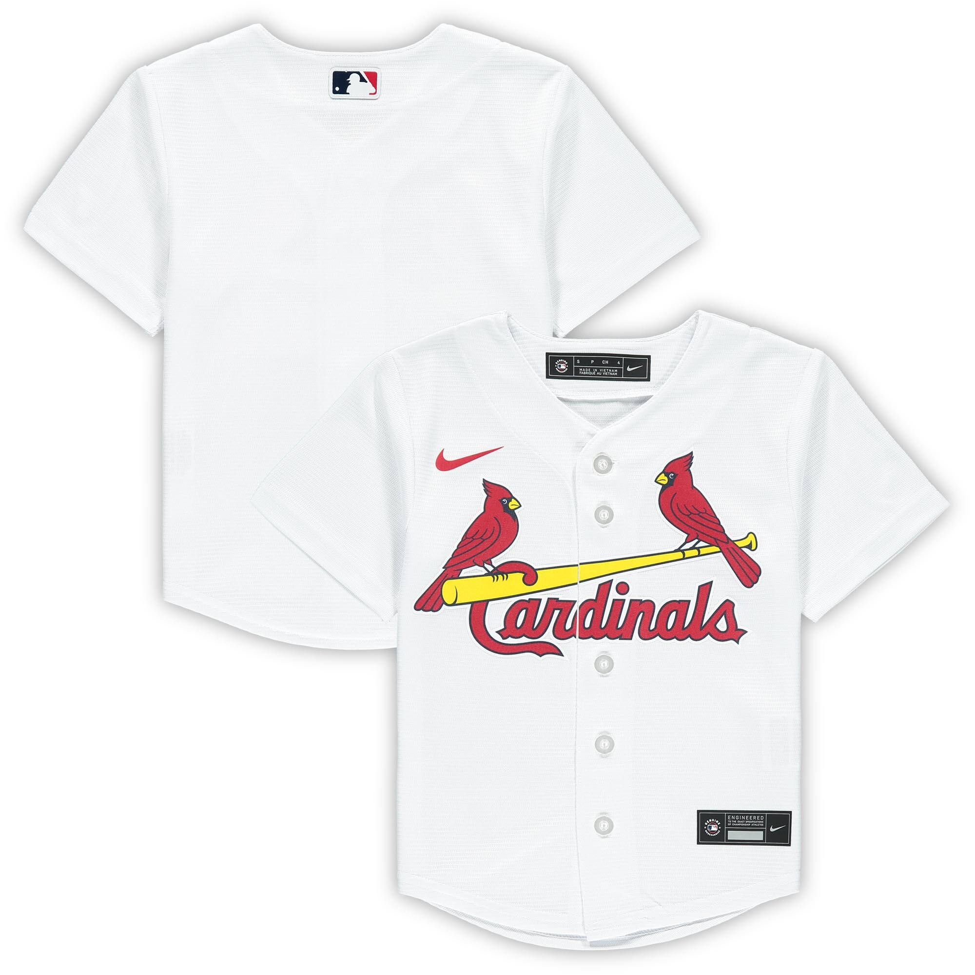 Alternative view of St. Louis Cardinals Preschool Home Replica Team Baseball Jersey - White