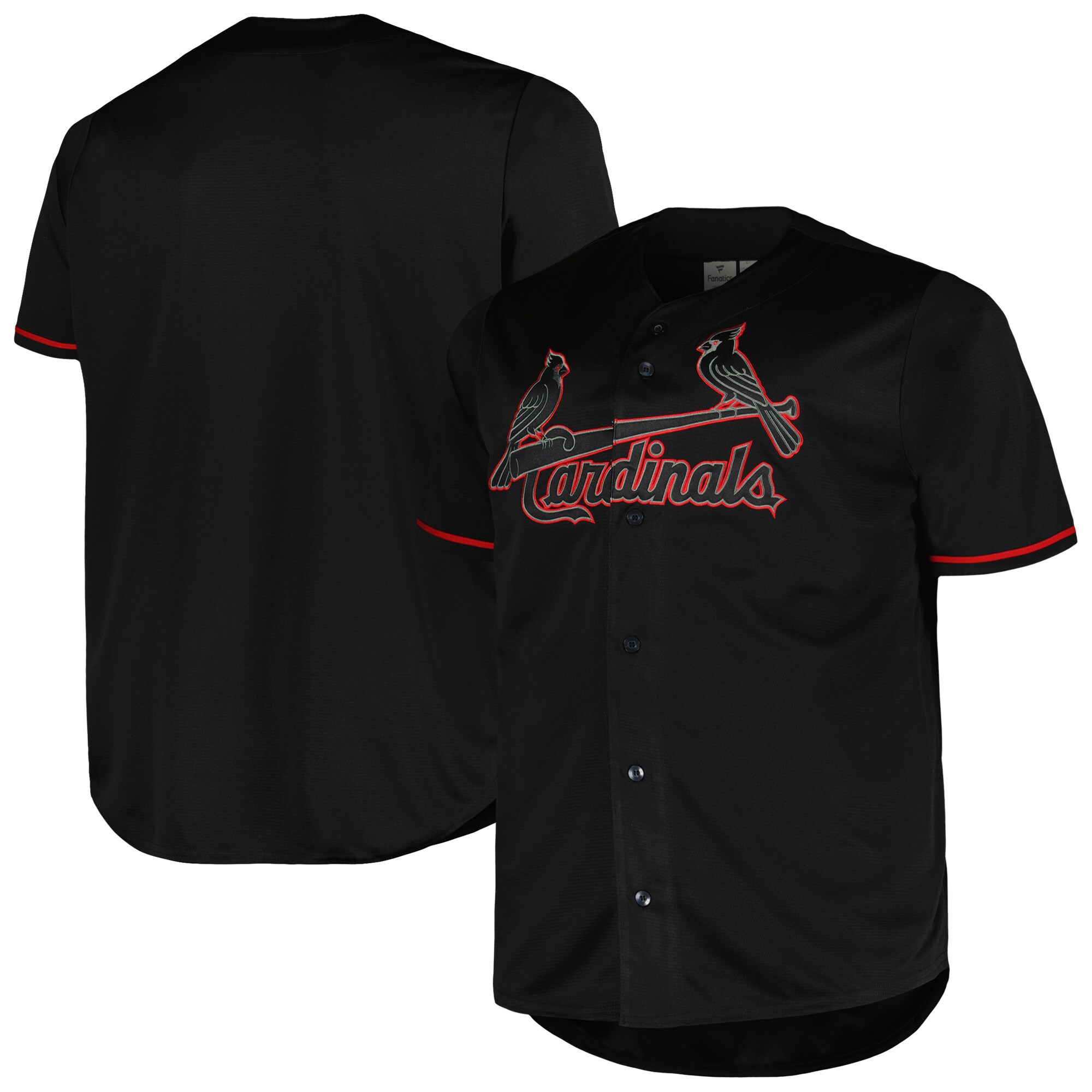 St. Louis Cardinals Profile Big & Tall Blackout Replica Baseball Jersey