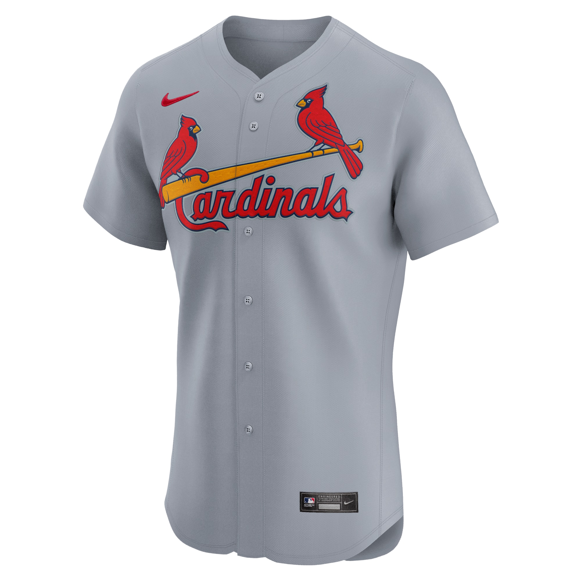 Alternative view of St. Louis Cardinals Road 2024 Jackie Robinson Day Elite Baseball Jersey - Gray