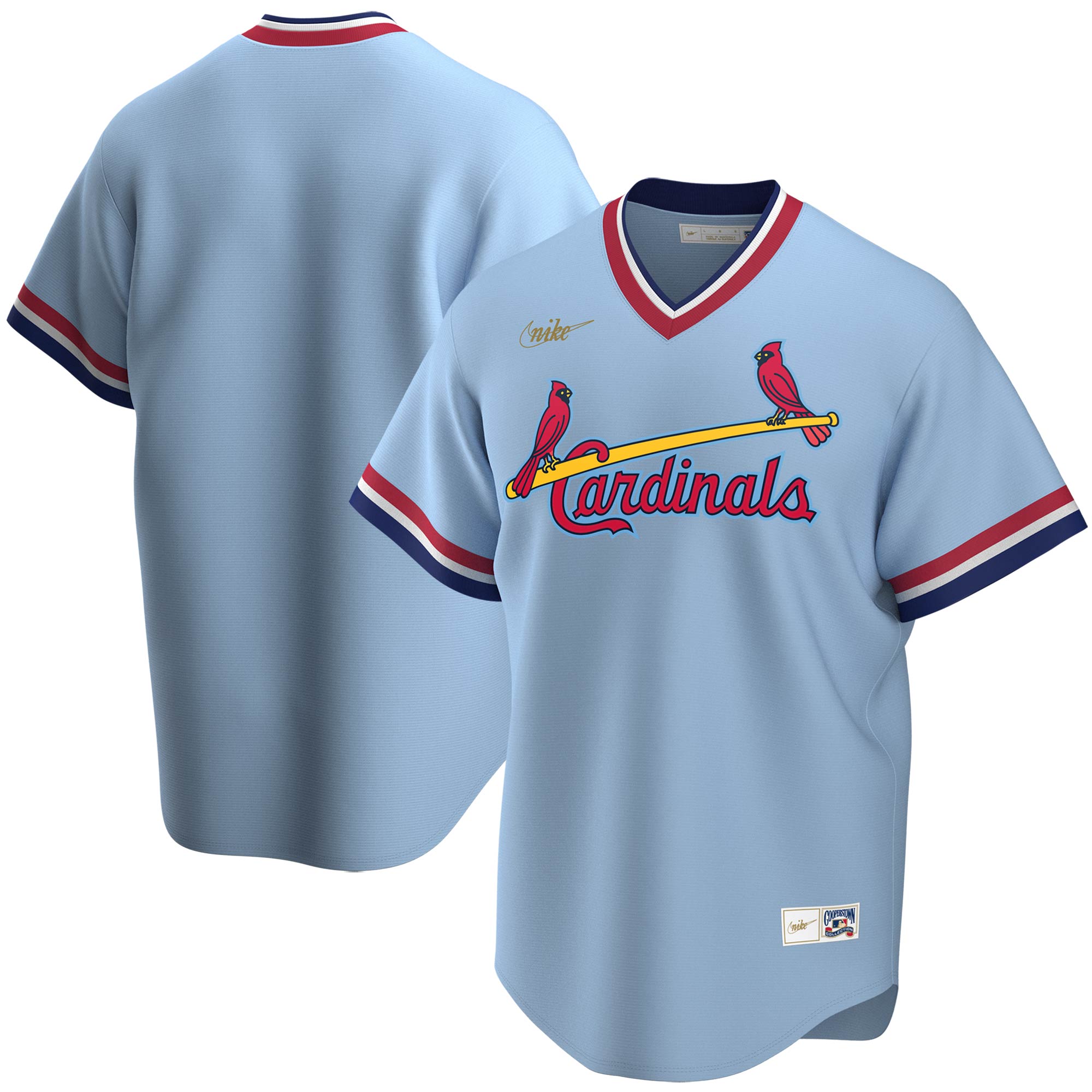 St. Louis Cardinals Road Cooperstown Collection Team Baseball Jersey – Light Blue