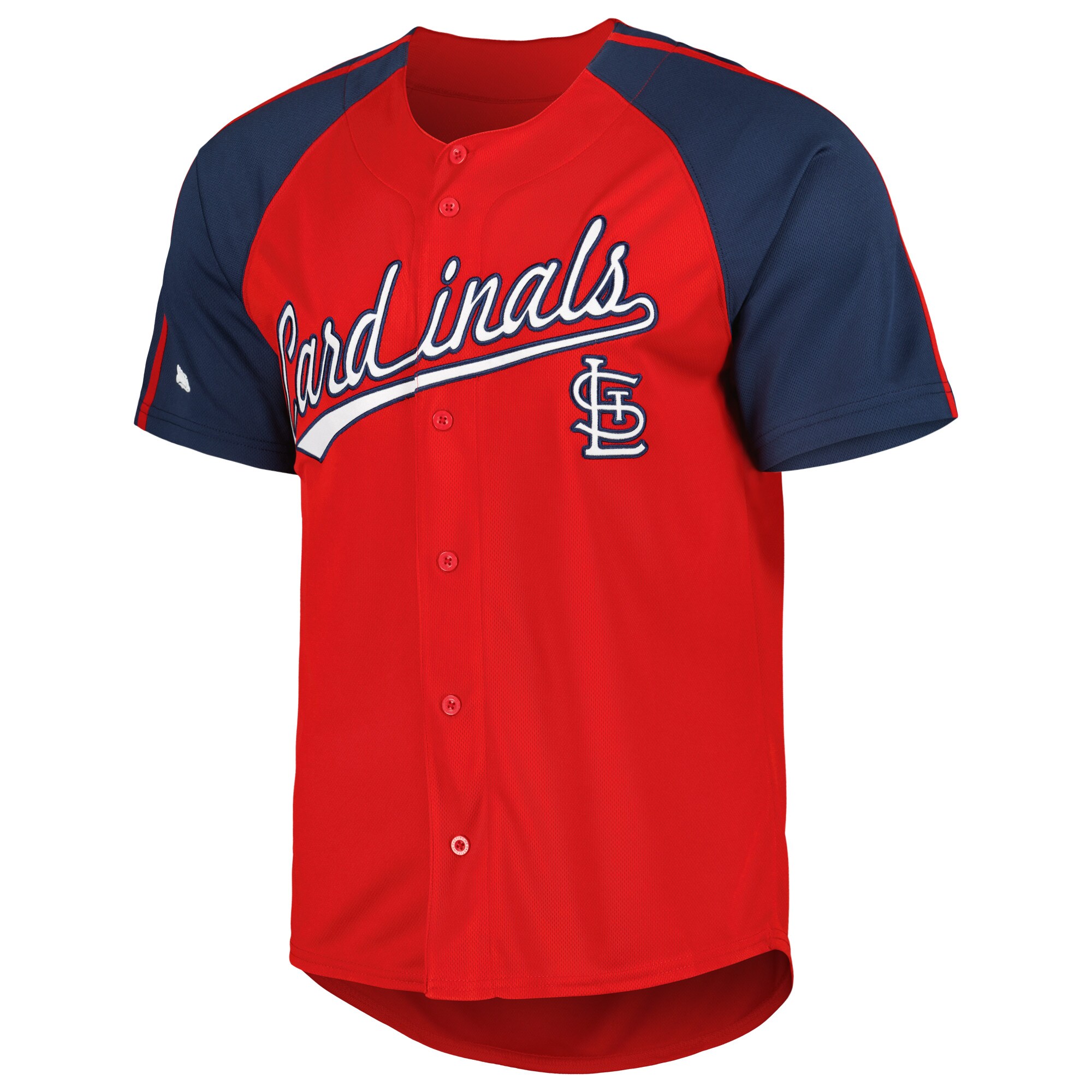 Alternative view of St. Louis Cardinals Stitches Button-down Raglan Fashion Baseball Jersey – Red