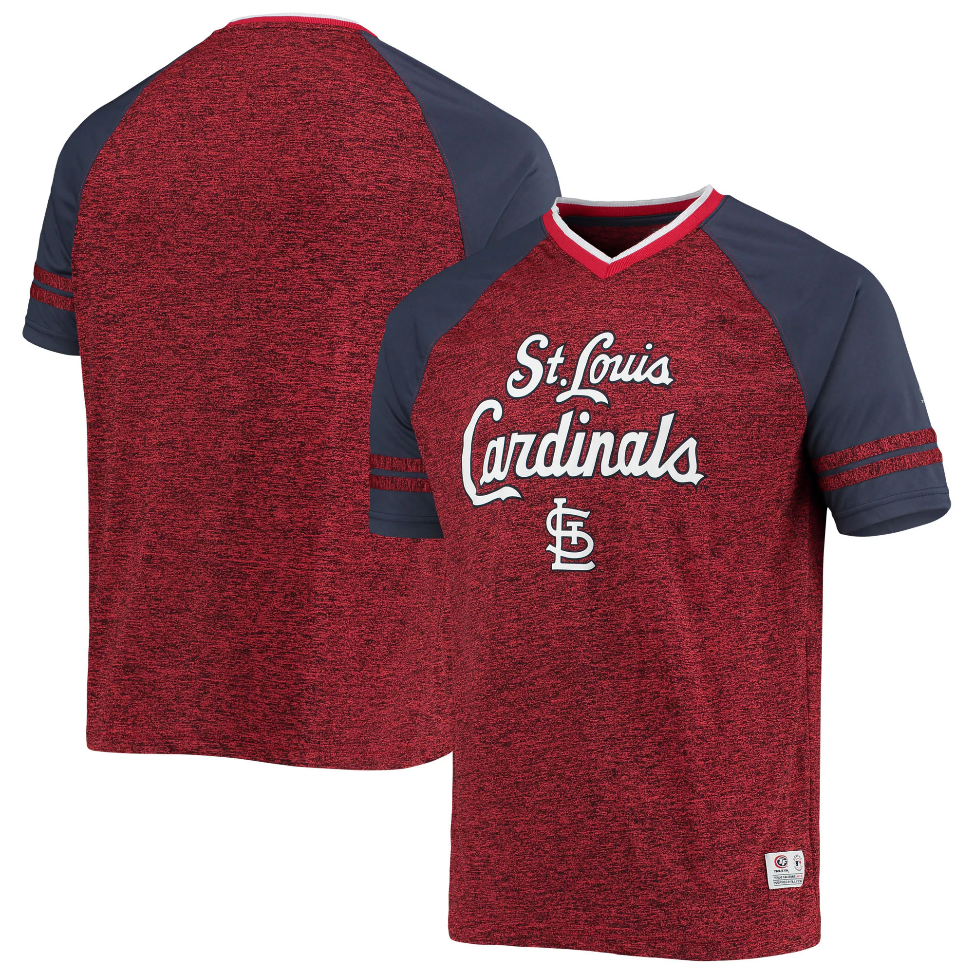 St. Louis Cardinals Team Raglan V-neck Baseball Jersey - Heathered Red