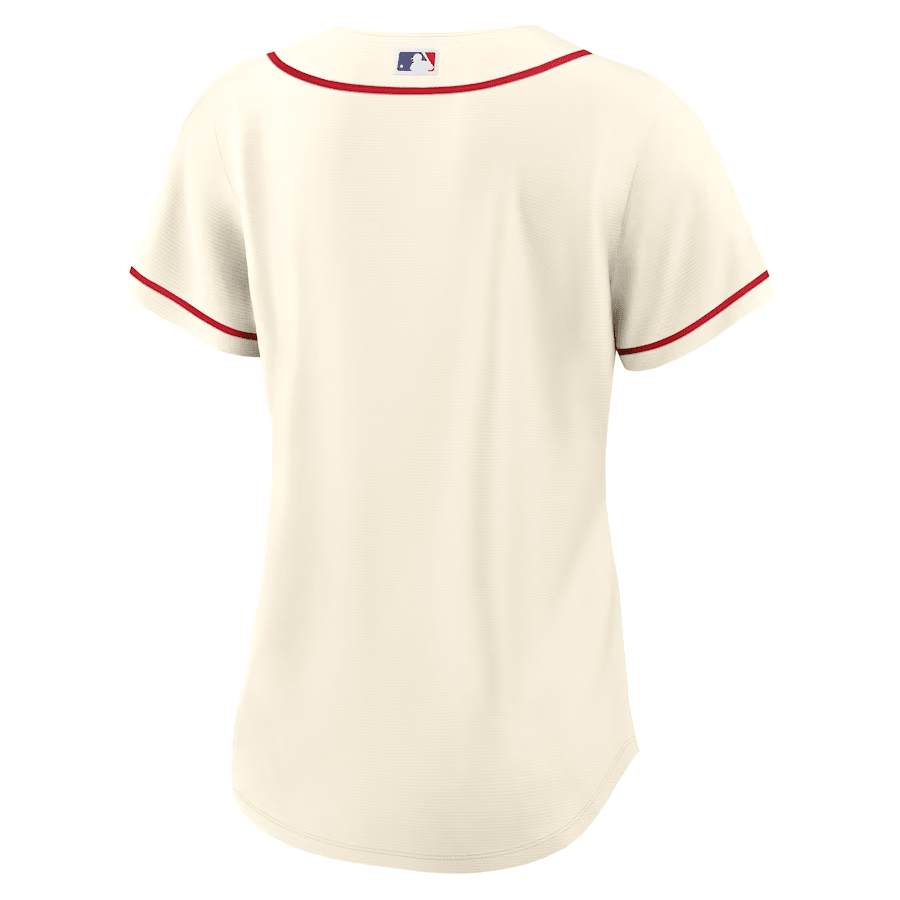 Alternative view of St. Louis Cardinals Women Alternate Baseball Jersey - Cream 