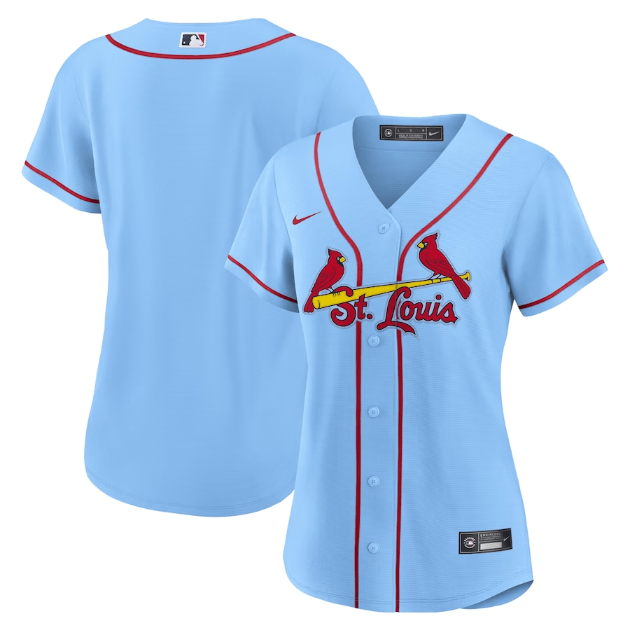St. Louis Cardinals Women Alternate Baseball Jersey - Light Blue 